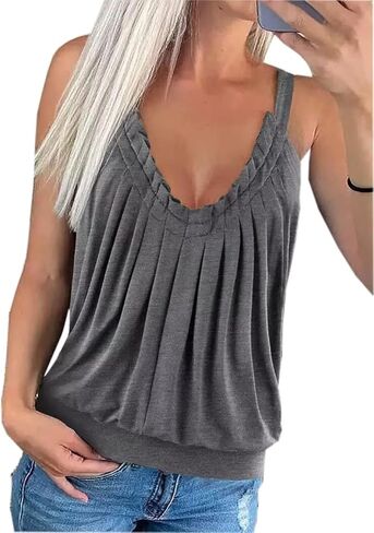 تكدرت الخامس الرقبة بروتيل القمم المرأة مثير مضحك حبال تكدرت تانك القمم لطيف تكدرت عادية قميص بدون أكمام القمم in Kuwait