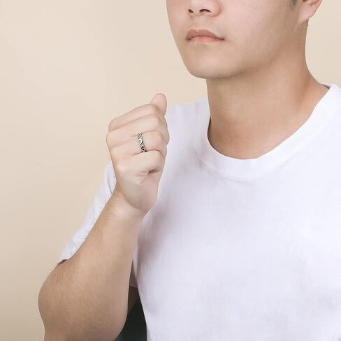 خواتم فضة استرليني 925 للرجال مع نمط أوروبي للجنسين، خواتم بانك مفتوحة قابلة للتعديل للرجال والنساء، طراز ريترو مناسبة للاستخدام اليومي in Kuwait