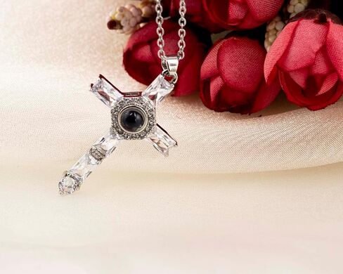 Cross Pendant Necklace with Engraved Prayer Bead in Saudi Arabia