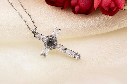 Cross Pendant Necklace with Engraved Prayer Bead in Saudi Arabia