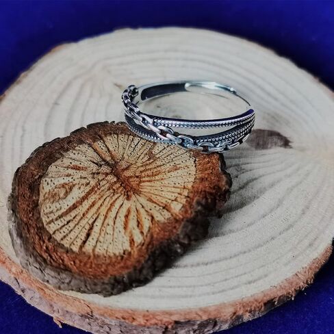 s925 Sterling Silver Chain adjustable ring, Delicate Looking, Minimalist Promise Ring for Best Friends in Kuwait