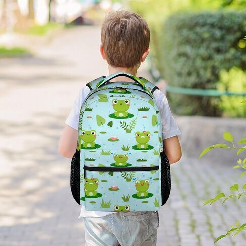 حقيبة ظهر على شكل ضفدع مع صندوق غداء ومقلمة، حقيبة كتب على شكل ضفدع مقاس 16 بوصة مع أشرطة قابلة للتعديل، متينة، خفيفة الوزن، سعة كبيرة، حقيبة ظهر مدرسية للفتيات والنساء in Kuwait