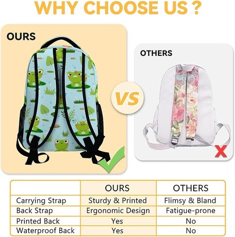 حقيبة ظهر على شكل ضفدع مع صندوق غداء ومقلمة، حقيبة كتب على شكل ضفدع مقاس 16 بوصة مع أشرطة قابلة للتعديل، متينة، خفيفة الوزن، سعة كبيرة، حقيبة ظهر مدرسية للفتيات والنساء in Kuwait