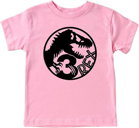 Olive Loves Apple Three T-Rex Fossil Dinosaur 3rd Birthday T-Shirts and Raglans for Baby Girls and Boys Third Birthday Outfit in Saudi Arabia