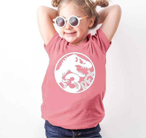 Olive Loves Apple Three T-Rex Fossil Dinosaur 3rd Birthday T-Shirts and Raglans for Baby Girls and Boys Third Birthday Outfit in Saudi Arabia