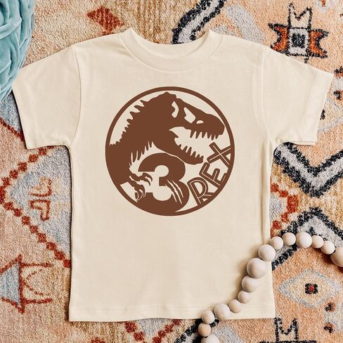 Olive Loves Apple Three T-Rex Fossil Dinosaur 3rd Birthday T-Shirts and Raglans for Baby Girls and Boys Third Birthday Outfit in Saudi Arabia