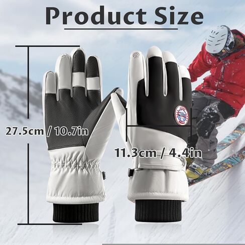 قفازات شتوية للرجال والنساء، قفازات دافئة تعمل باللمس على الجليد ومقاومة للماء ومقاومة للرياح للطقس البارد والقيادة وركوب الدراجات والتزلج in Kuwait