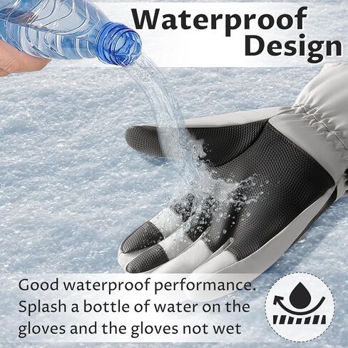 قفازات شتوية للرجال والنساء، قفازات دافئة تعمل باللمس على الجليد ومقاومة للماء ومقاومة للرياح للطقس البارد والقيادة وركوب الدراجات والتزلج in Kuwait