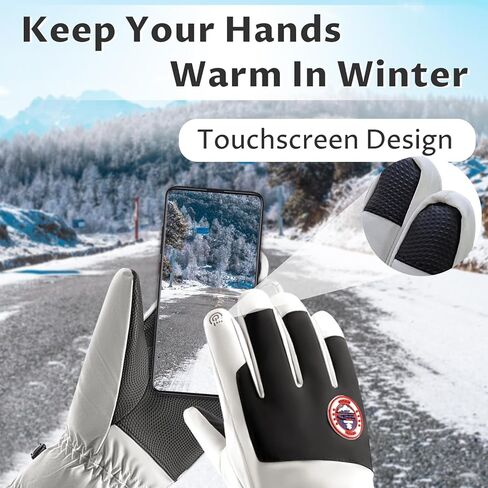 قفازات شتوية للرجال والنساء، قفازات دافئة تعمل باللمس على الجليد ومقاومة للماء ومقاومة للرياح للطقس البارد والقيادة وركوب الدراجات والتزلج in Kuwait