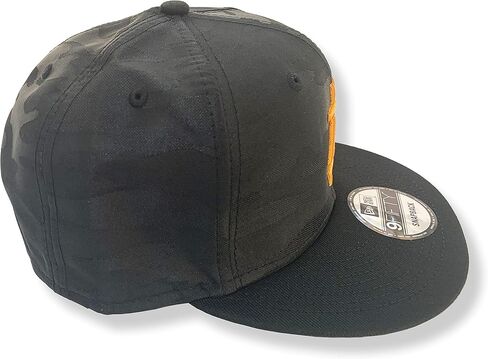 قبعة مموهة سوداء من BTC Universe Bitcoin Flat Bill Snapback مع تطريز منتفخ برتقالي ثلاثي الأبعاد، مقاس واحد in Kuwait