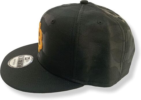 قبعة مموهة سوداء من BTC Universe Bitcoin Flat Bill Snapback مع تطريز منتفخ برتقالي ثلاثي الأبعاد، مقاس واحد in Kuwait