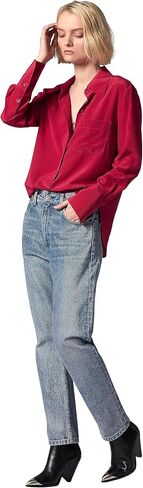 EQUIPMENT Women's QUINNE Long Sleeve TOP in Persian RED in Saudi Arabia