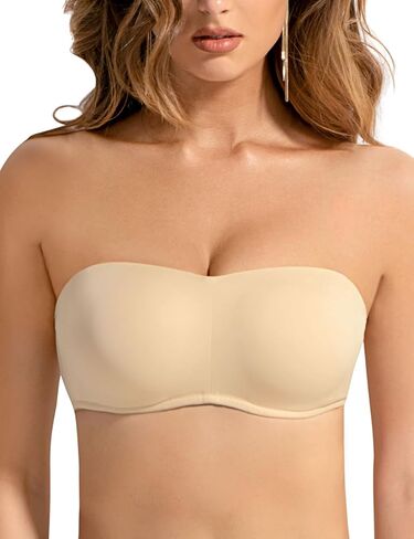 Wonmen’s Minimizer Strapless Bra with Clear Strap Convertible Underwire Seamless Bandeau Bras for Large Bust in Saudi Arabia