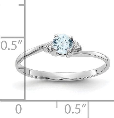 10k White Gold Aquamarine and Diamond Ring Size 6 (0.008 cttw, I1 Clarity, H-I Color) in Saudi Arabia