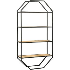 Signature Design by Ashley Elea Urban 48" Multi Purpose Minimalist Wall Shelf, Black & Natural