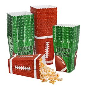 Football Party Supplies Kit for 24 - Popcorn Boxes，Popcorn Buckets for Birthday, Tailgate Celebrations | Football Party Favors & Decorations Set