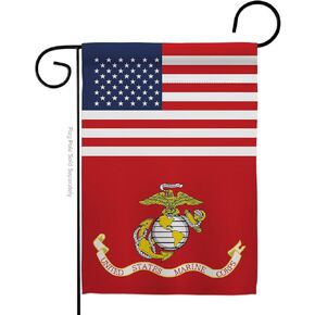 Americana Home & Garden US Marine Corps Garden Flag Armed Forces USMC Semper Fi United State American Military Veteran Retire Official House Decoration Banner Small Yard Gift Double-Sided, Made In USA