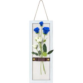 Comtraker Wood Frame Wall Decor Hanging Plants Retro Style for Display Fresh or Dried Flowers.