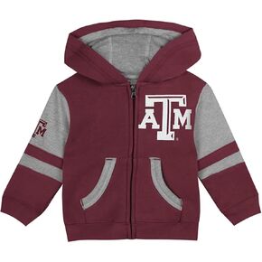 Outerstuff Texas A&M Aggies Kids Size 4-7 Stadium Colorblock Full Zip Fleece Hoodie (Maroon/Gray, Kids Medium-5/6)