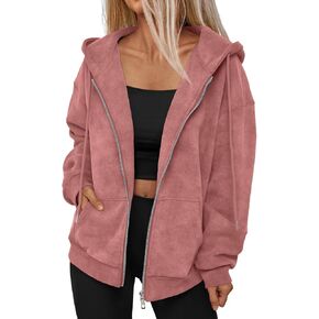 Trendy Queen Zip Up Hoodies for Women Acid Wash Oversized Sweatshirts Fall Cute Y2k Clothes Winter Jackets Vintage Streetwear