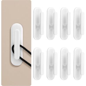 8 PCS Blind Cord Holder, Safety Blind Cord Hooks, Adhesive Blinds Cord Retainer, Childproof Blinds Cord Winder, for Blinds Cord Winding Clasp for Home, Office and Kindergarten (White)