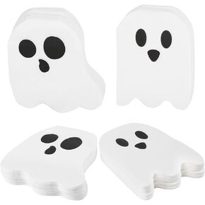 KIMOBER 100PCS Halloween Napkins 2-Ply White Ghost Folded Paper Napkins Disposable Halloween Cocktail Napkins for Party Favor Supplies