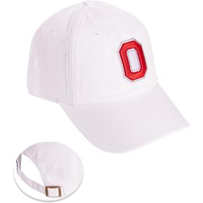 Desert Cactus The Ohio State University Baseball Hat OSU Buckeyes Brimmed Embroirderd Hats Cap Adjustable Cloth Strap Adult (Style A1) White
