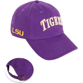 Desert Cactus LSU Louisiana State University Baseball Hat Tigers Geaux Brimmed Embroirderd Hats Cap Adjustable Cloth Strap Adult (Style B1) Purple