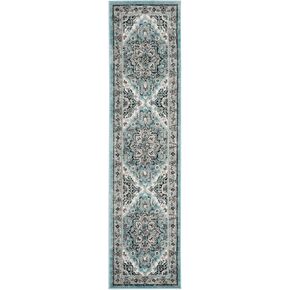 SAFAVIEH Skyler Collection 2' x 6' Blue/Ivory SKY126M Boho Chic Distressed Medallion Non-Shedding Living Room Entryway Foyer Hallway Bedroom Runner Rug