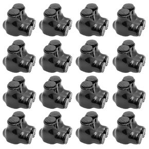 Black Insulated in-Line Splice Alumiconn Connector 2 Set Screws -2 Port Dual Entry -2-14 AWG Wire Range - Slotted or 5/32" Allen Hex - Dual-rated Aluminum to Copper Wire Connectors -CU9AL - (16 Pack)