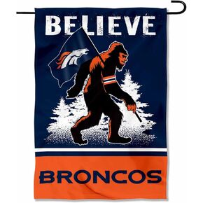 WinCraft Denver Broncos Bigfoot Sasquatch Believe Yard Garden Banner Flag