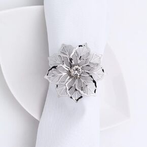 Christmas Napkin Rings,12 Pack Napkin Ring Holders for Dining Table Metal Home Table Decor for Christmas Winter Holiday Party Decoration, And Hotel Christmas Table Setting-Wedding Reception. (12 Pack)