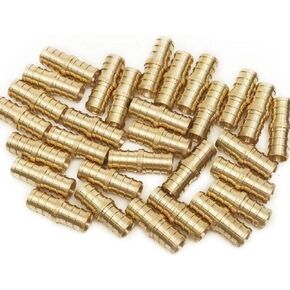 3/4 Inch PEX Barbed Straight Coupling Connector Fitting Crimp Brass for PEX Pipe Tubing, No Lead 10 in Pack
