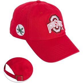 Desert Cactus The Ohio State University Baseball Hat OSU Buckeyes Brimmed Embroirderd Hats Cap Adjustable Cloth Strap Adult (Style R1) Red