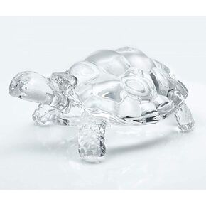 Khandekar Chinese FENG Shui Tortoise, Crystal Glass Turtle Figurine, Statue Lucky Gift of Good Health ; Prosperity - Transparent