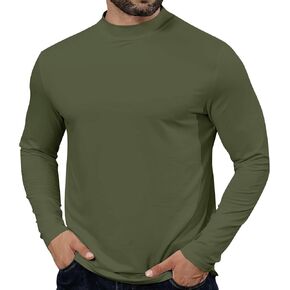 Mens Mock Turtleneck Long Sleeve Shirts Basic Thermal Turtle Neck Lightweight Underwear Pullover Tops