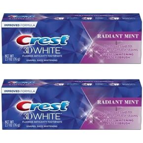 معجون أسنان كريست 3D وايت بالنعناع المشع، 2.7 أونصة (76 جم) - عبوة من قطعتين in Kuwait