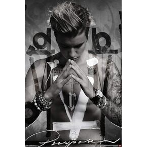 Trends International Justin Bieber - Purpose Wall Poster, 34L x 22.4W, Poster & Clip Bundle
