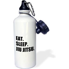 3dRose Eat Sleep Jiu Jitsu-Japanese Martial Art-Ju Jutsu Jujutsu Jujitsu Sports Water Bottle, 21 oz, Multicolor