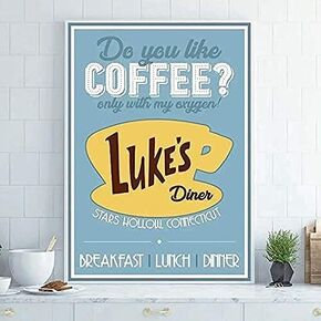 علامات زخرفية للحنين إلى الماضي، ديكور جيلمور للبنات الكلاسيكي، ديكور Luke's Diner المرح قائلا، لافتة معدنية من القصدير، لوحة عتيقة، ملصق ريفي، ديكور جدار المنزل، 6 × 8 بوصة