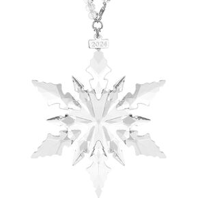 2024 Annual Christmas Crystal Snowflake Star Ornaments, Tree Ornaments Pendant, Sun Catcher, Home Hanging Decor (White)