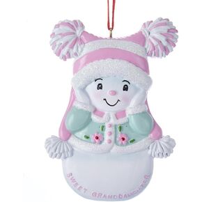 Kurt Adler 3.75in Resin Snowgirl 'sweet Granddaughter' Ornament for Christmas