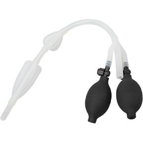 Silicone Enema Douche Bulb Dual Side Openings Elastic Inflatable Double Bulb Flushing System for Health Care