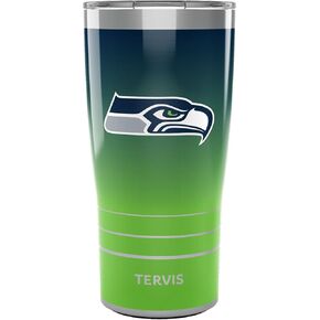 Tervis Traveler NFL Seattle Seahawks - كوب سفر معزول ثلاثي الجدران يحافظ على المشروبات باردة وساخنة، 20oz، من الفولاذ المقاوم للصدأ