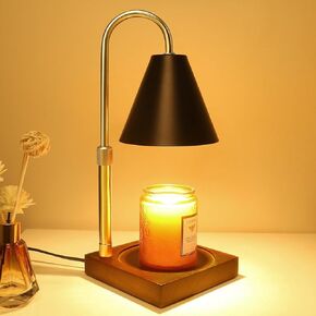 Candle Warmer Lamp with Timer & Dimmer, Electric Candle Warmers, Women Gifts Ideas, Black Candle Warmer Lamp Adjustable Height for Home Decor with 2 Bulbs in Saudi Arabia