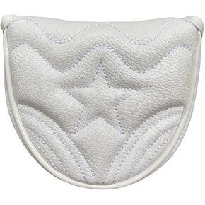 White Mallet Putter Cover Magnetic Golf Putter Head Cover Headcover - Premium Golf Club Covers White Mallet Putter Headcover