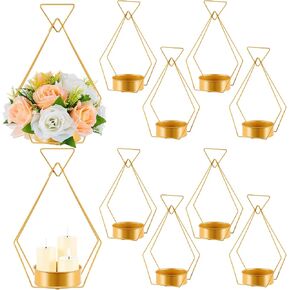 10 Pcs Gold Vases for Centerpieces Wedding Geometric Vases Trumpet Vase for Table Geometric Metal Flower Stand for Weddings Party Decoration Centerpiece Table Decorations