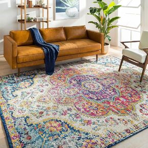 Livabliss Romaine Vintage Medallion Area Rug, 3'11" x 5'7", Orange