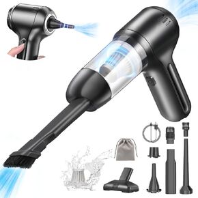 CHOLNAG 15000Pa Cordless Handheld Vacuum Cleaner with Brushless Motor,3-in-1 Mini Car Vacuum Cleaner Type C Rechargeable Air Blower & Hand Pump Small Hand Held Vacuum Cleaner for Car,Office&Home