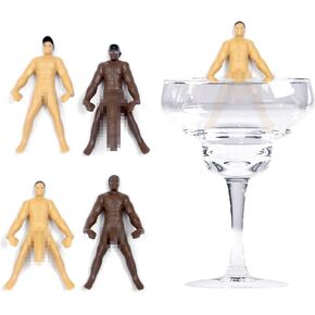 NPW Size Matters Drink Markers, Original Drinking Buddies & Wine Glass Charms for Parties - Bachelorette, Girls' Nights, Family Get Together & More, Novelty Gifts (4 Count)